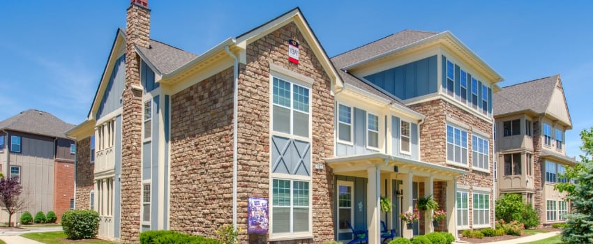 Exterior apartment building in Carmel